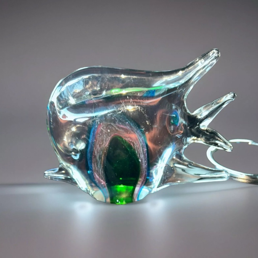 Glass Fish Art Sculpture Sommerso Mid-Century Modern Murano Style